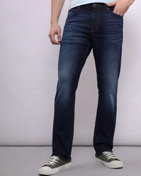 Men Straight Jeans with Insert Pockets