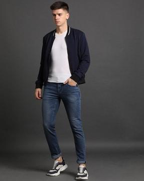 Men Mid-Wash Skinny Fit Jeans