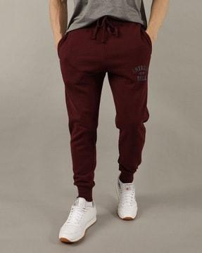 Men Brand Print Joggers with Insert Pockets