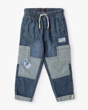 Boys Lightly Washed Cargo Jeans