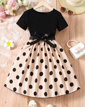 women-polka-dot-print-fit-&-flare-dress