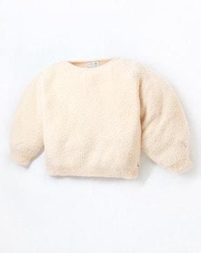 Girls Round-Neck Pullover with Full-Sleeves
