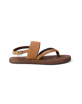 Women Thong-Strap Sandals with Buckle Fastening