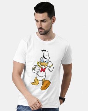 Men Donald Duck Print Regular Fit T-Shirt