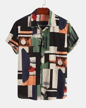 men-geometric-print-regular-fit-shirt