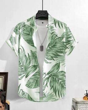 Men Tropical Print Regular Fit Shirt