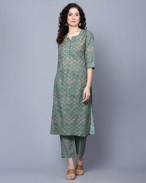 women-floral-print-straight-kurta-&-pants-set