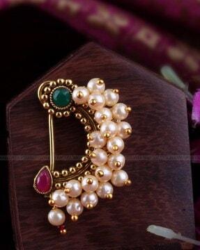 gold-plated-stone-studded-pearl-beaded-nosepin