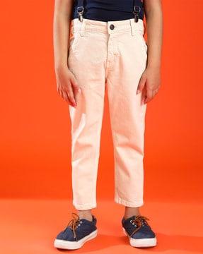Boys Slim Fit Trousers with Suspenders