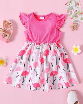Girls Printed Fit & Flare Dress