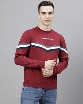 Men Colourblock Regular Fit Sweatshirt
