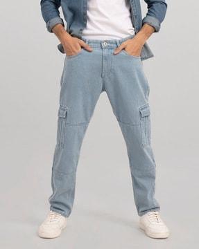 Relaxed Jeans with Flap Pockets