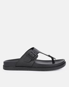 Men Slip-On Sandals with Buckle Closure Accent