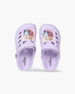 Girls Perforated Clogs with Frozen Applique