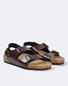 Men Slingback Sandals with Buckle Accent