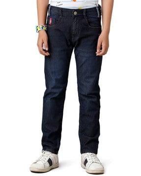 typographic-print-straight-fit-jeans-with-5-pocket-styling