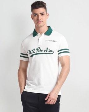 Men Brand Print Muscle Fit Polo T-Shirt
