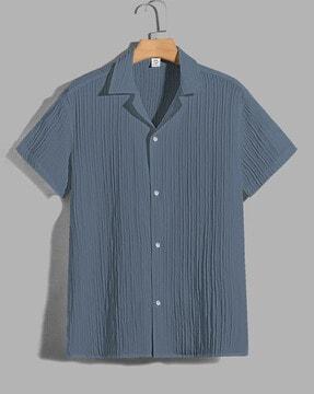 textured-loose-fit-shirt-with-cutaway-neck