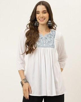 Women Embroidered Regular Fit Top