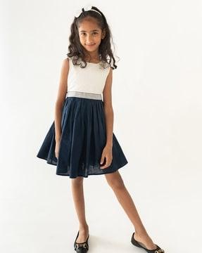 Girls A-Line Dress with Butterfly Sleeves
