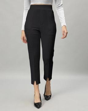 Mid-Rise Trousers with Elasticated Waist