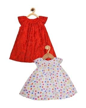 Girls Pack of 2 Printed A-Line Dresses