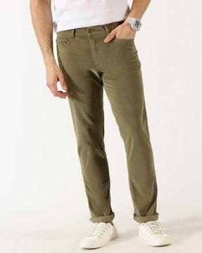 Men Straight Fit Chinos with Insert Pockets