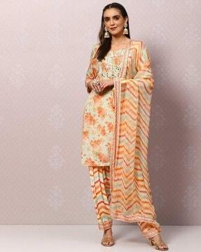women-floral-print-straight-kurta-with-salwar-&-dupatta