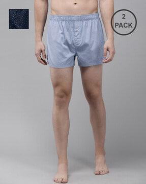 Men Pack of 2 Printed Boxers with Elasticated Waist
