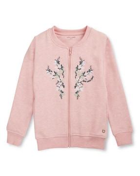 Boys Embroidered Zip-Front Jacket