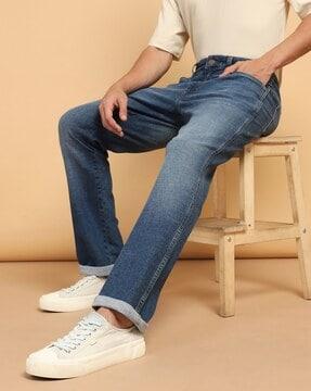 Men Relaxed Fit Jeans with Insert-Pockets