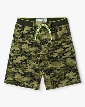 Boys Camouflage Print Regular Fit Shorts