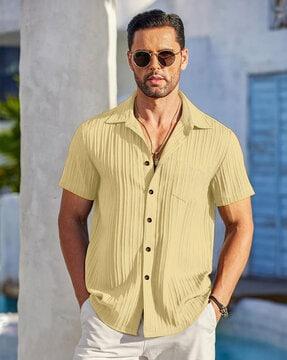 men-striped-regular-fit-shirt-with-short-sleeves