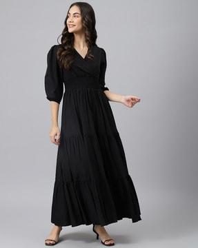 v-neck-tiered-dress-with-smocked-waist
