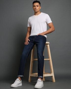 Men Light-Wash Slim Tapered Fit Jeans- 512