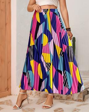 Women Geometric Print A-Line Skirt