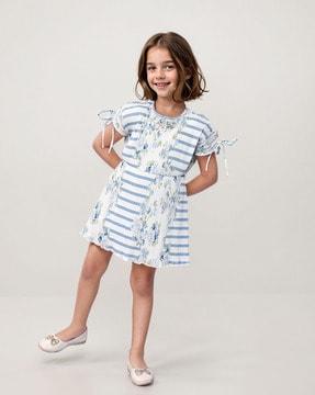 Girls Striped A-Line Dress