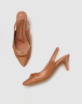 Women Slip-On Kitten Heeled Sandals
