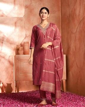 Women Embroidered Unstitched Dress Material