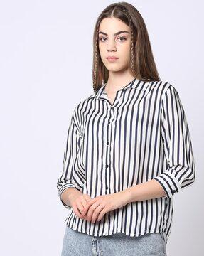 women-striped-regular-fit-shirt