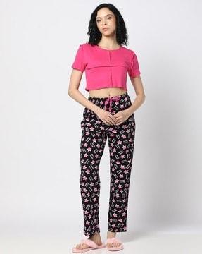 Women Star Print Regular Fit Pyjamas