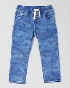 Camo Print Jeans with Elasticated Waist