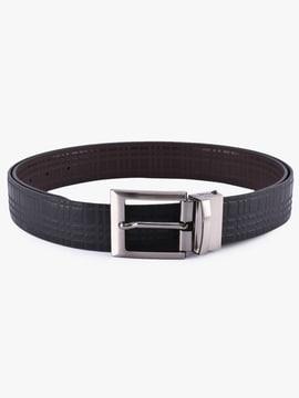 Reversible Classic Textured Genuine Leather Belt 