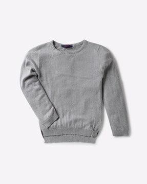 round-neck-sweater-with-high-low-hem