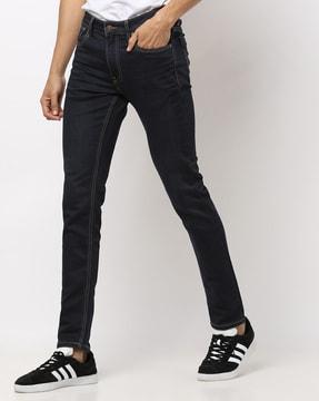 Washed Low-Rise Skinny Jeans