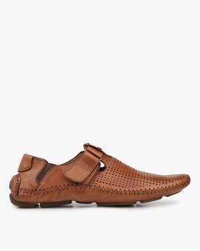 perforated-casual-sandals-with-velcro-fastening