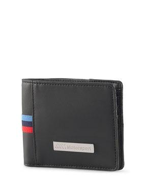 Panelled Bi-Fold Wallet with Brand Logo