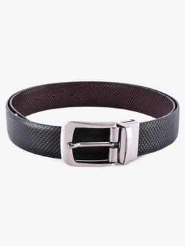 Leather Reversible Belt with Textured Detail