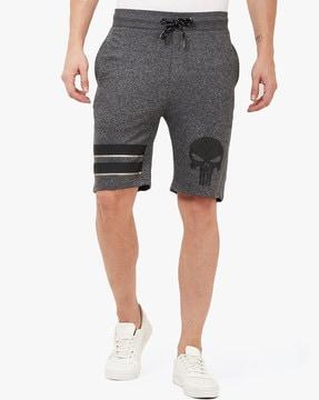 Punisher Print Shorts with Insert Pockets