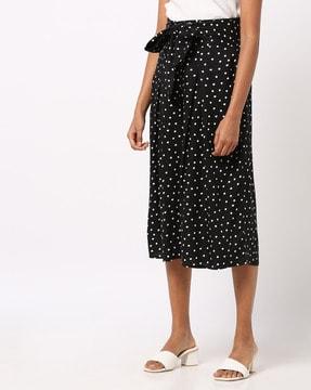 polka-dot-print-culottes-with-waist-tie-up
